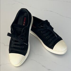 Prada women’s Black and White Sneakers 36.5